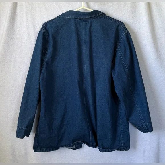 Vintage 90s Sag Harbor size medium oversized blue denim barn jacket - Picture 7 of 7